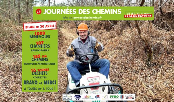 bilan journées des chemins au 30 avril 2026