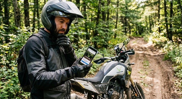 motard se questionne sur légalité photo - image IA