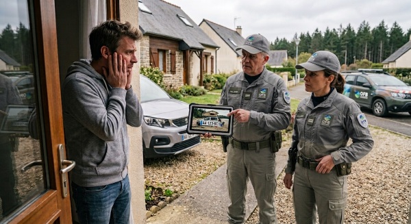 conducteur mis en cause par OFB - image IA