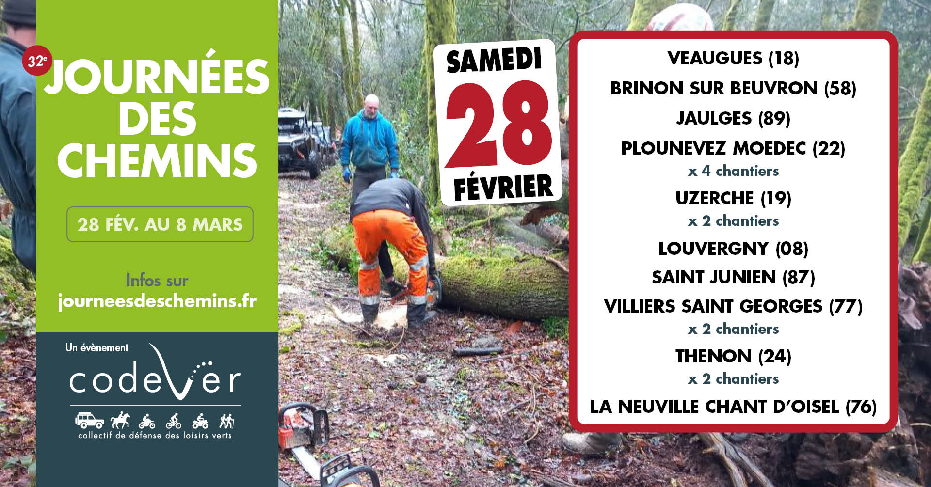 chantiers journées des chemins samedi 28 février 2026